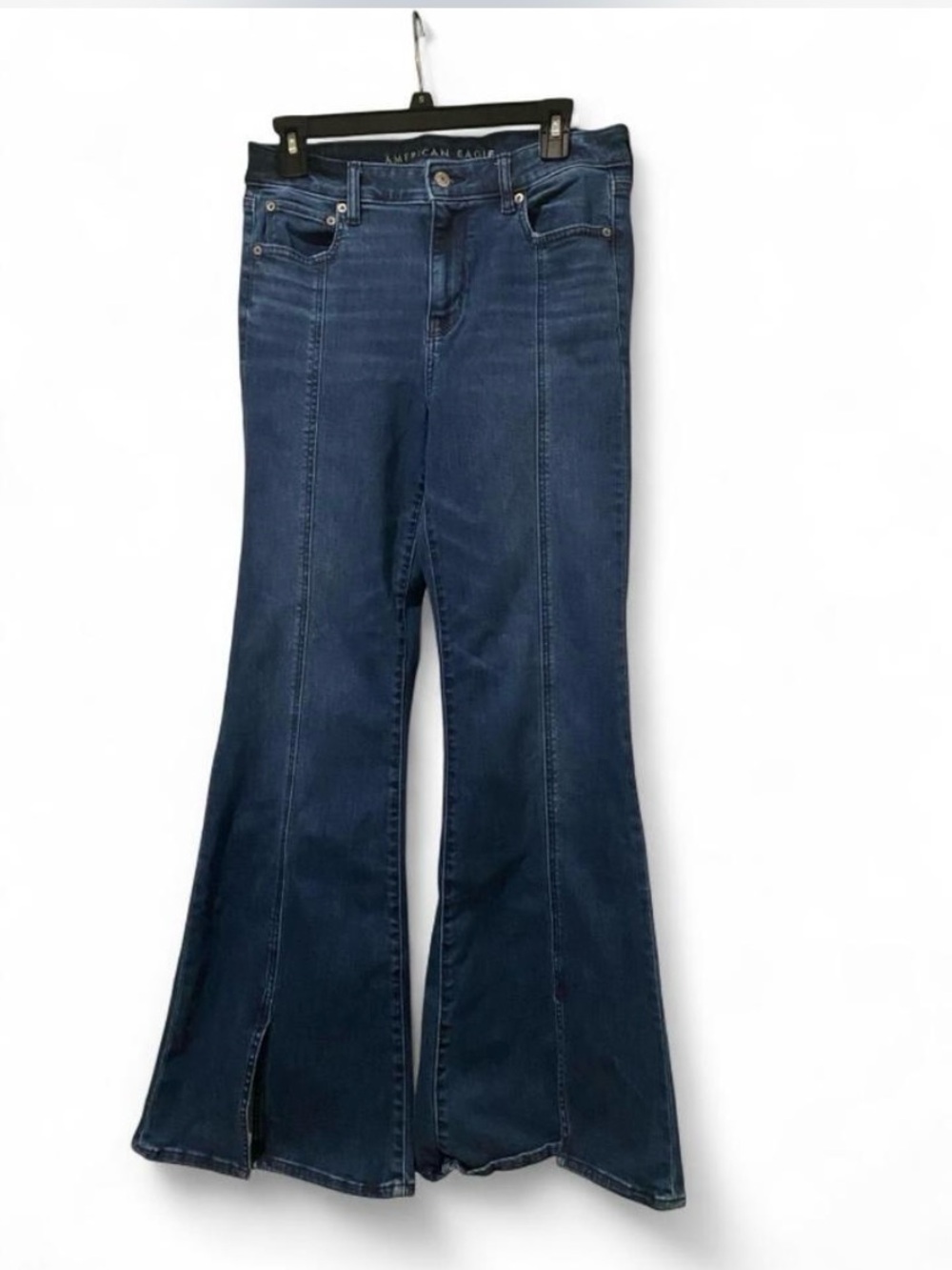 American Eagle Outfitters Deep Indigo High-Rise Flared Jeans